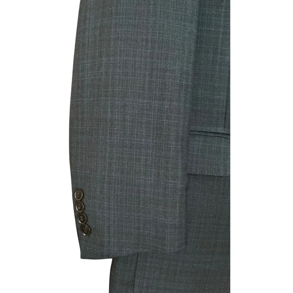 Murano‎ Collezion Slim Fit Men's Grey/Brown Wool Suit 44L Jacket 38W Pants Work